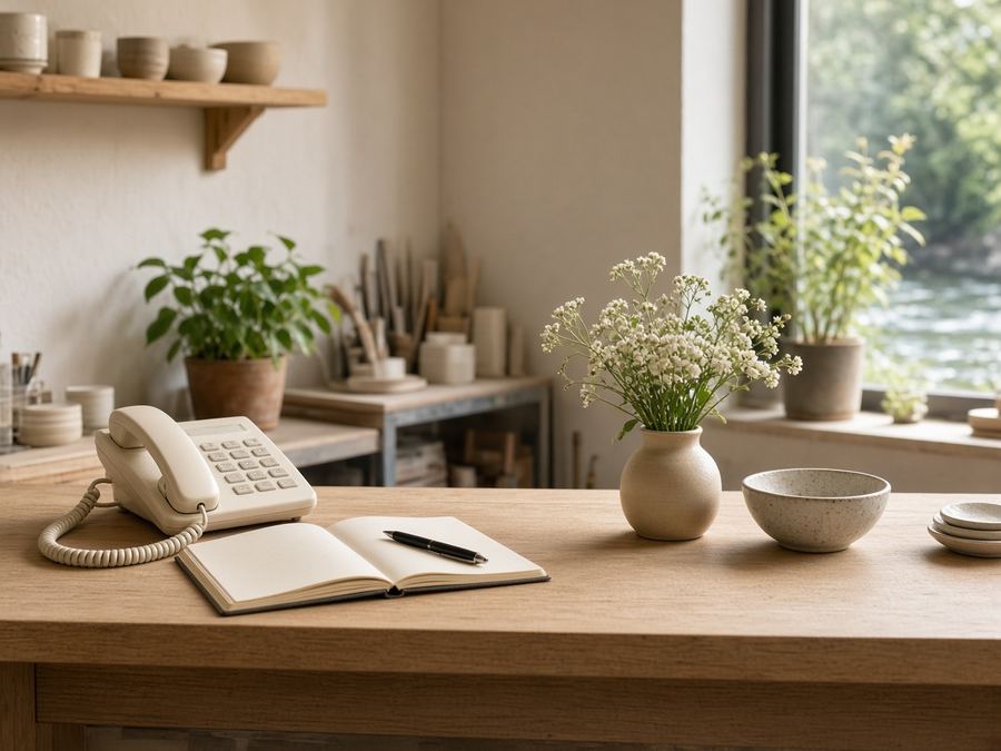 Contact desk at Studio Bright Stream in Tampere
